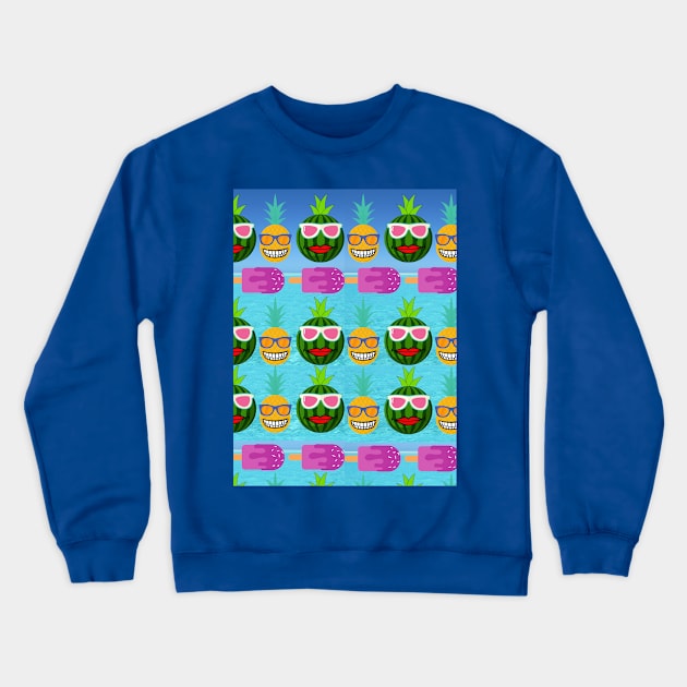 Pineapple And Watermelon - Ice Cream Crewneck Sweatshirt by ASOR14